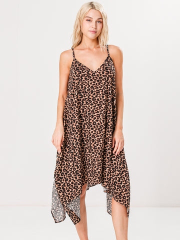 Leopard Long Sleeve Beach Cover Dress